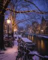 Winter scenery in Amsterdam
