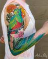 A Colorful Quetzal Tattoo by Adam Sky, Hold Fast Studio, Redwood City, Bay Area, California