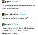 I love cheating