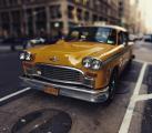 A classic taxi cab in NYC