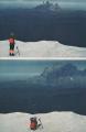 Hikers capture photos of Mount Saint Helen's eruption.