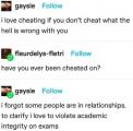 I love cheating