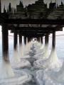 The way the ice forms under this pier.