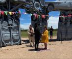 In the middle of Nebraska, there's an art installation called Carhenge. It's literally a car version of Stonehenge. My friend got married there this week.