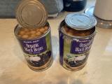 My cans of organic black beans were filled with Garbonzo beans