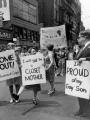 Family members publicly support their gay and lesbian children on the streets of NYC during a march, 1975.