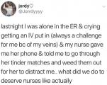Nurse help troubled patient