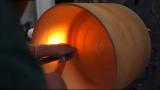 Making a one-piece lampshade from a sing round of timber