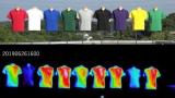 The difference between how different colored T-shirts absorb heat.