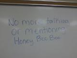 my friend was teaching 5th grade today and had to write this on the board, it should be a universal rule.